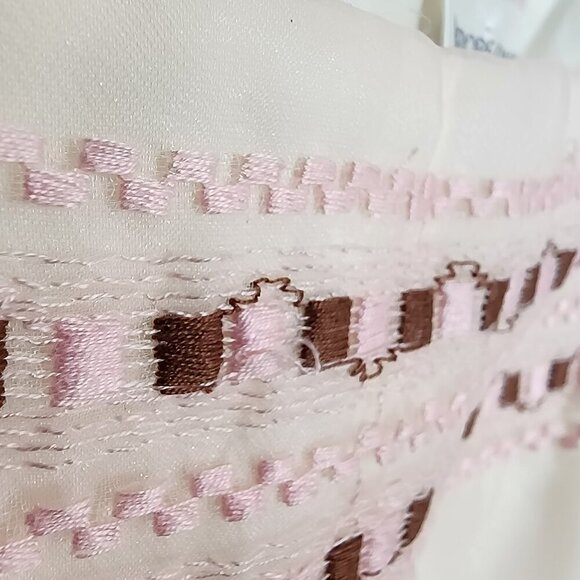 Tocca Bergdorf Goodman Dress 4 Pink Embroidered Sleeveless Sheath Made in USA - Picture 4 of 8